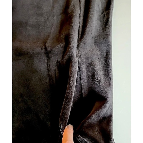 VTG Talbots Womens Velour Jacket M Black Zip 90s Y2K Minimalist Athleisure Cozy - Picture 5 of 10